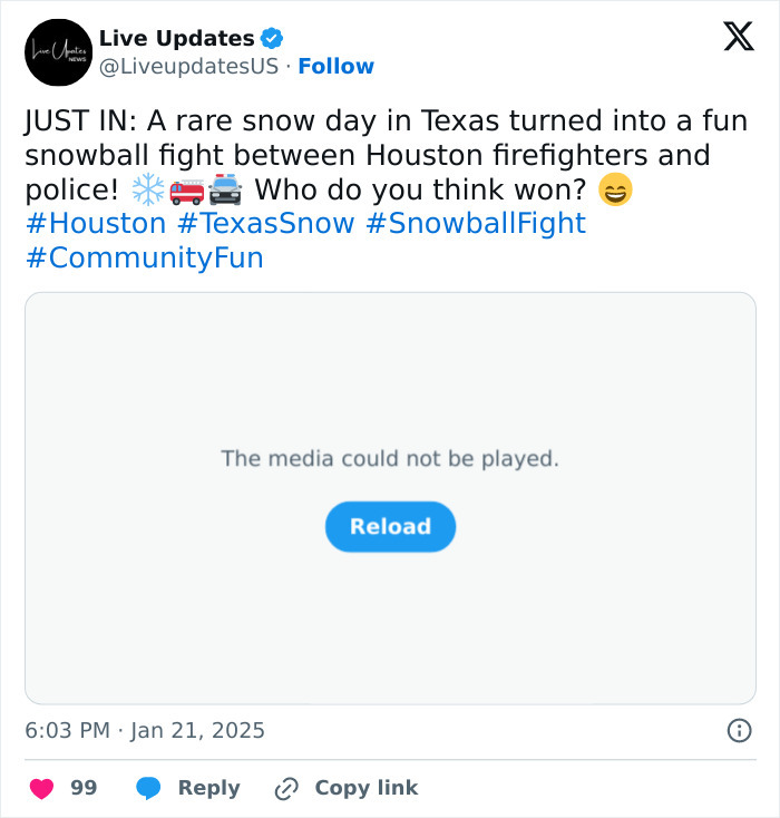 Firefighters And The Police Had A Snowball Showdown