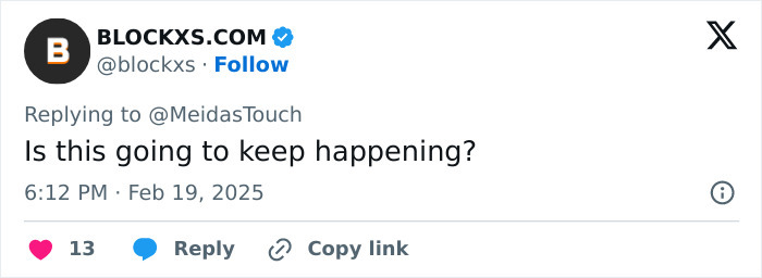 Tweet questioning if mid-air plane collisions will continue, posted by Blockxs.com, shows date and engagement icons.