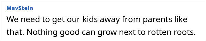Comment on parental influence discussing children's safety and parenting responsibility.