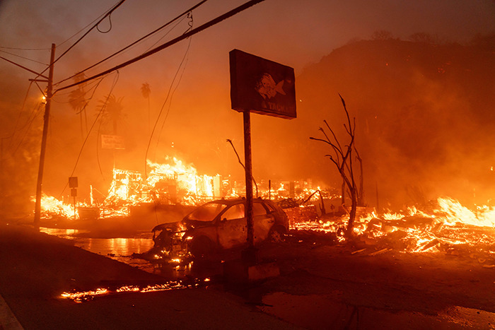 LA wildfires causing massive destruction, Henry Winkler’s arson theory gains attention amidst burning structures.