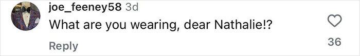 Instagram comment criticizing a White House correspondent's outfit.