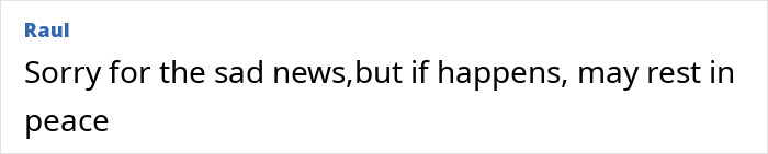 Comment expressing condolences about sad news involving deceased passenger on flight.