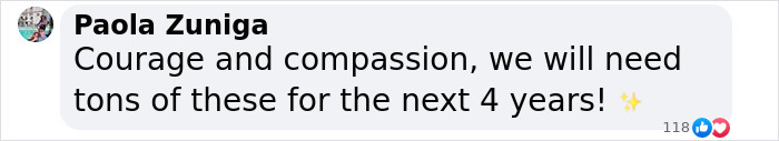 Bishop Mariann Budde message urging courage and compassion post-inauguration in social media comment.