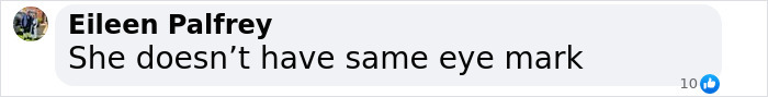 Comment about eye mark related to Madeleine McCann case.
