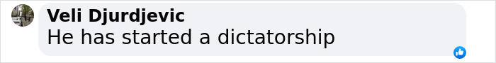 Comment discussing martial law in South Korea, expressing concerns about dictatorship.