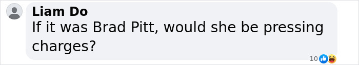 Comment questioning if charges would be pressed against Luis Rubiales if he were someone famous.