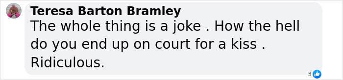 Facebook comment on Luis Rubiales' €10,000 fine for kissing Jenni Hermoso.
