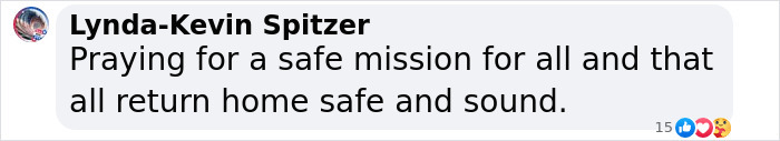 Comment expressing hope for astronauts' safe return amid SpaceX rescue mission delay.
