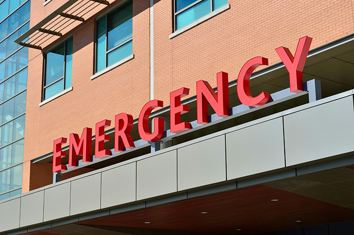 Emergency room entrance.
