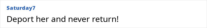 Comment from user "Saturday7" calling for deportation after wombat incident.