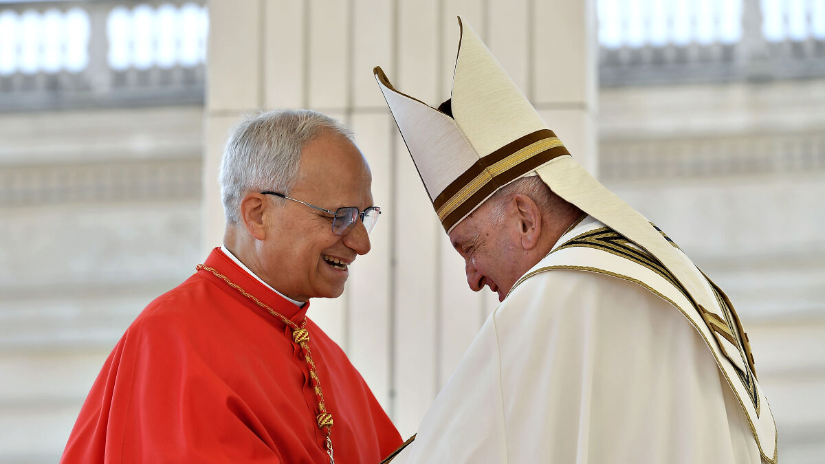 New Pope Leo XIV with another clergyman, amid accusations of overlooking child abuse claims in Chicago parish.
