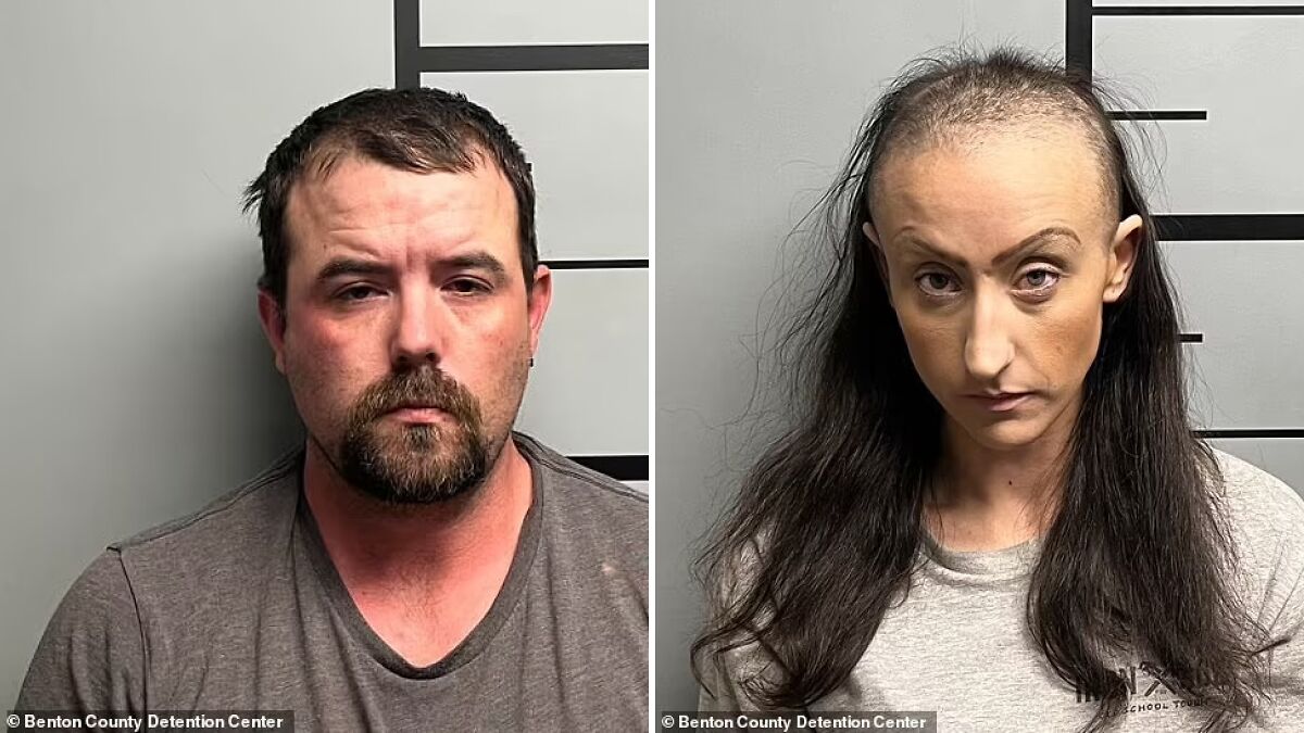 Mugshots of a couple arrested in Benton County, linked to forcing a girl to survive on one Pop-Tart a week during assault.