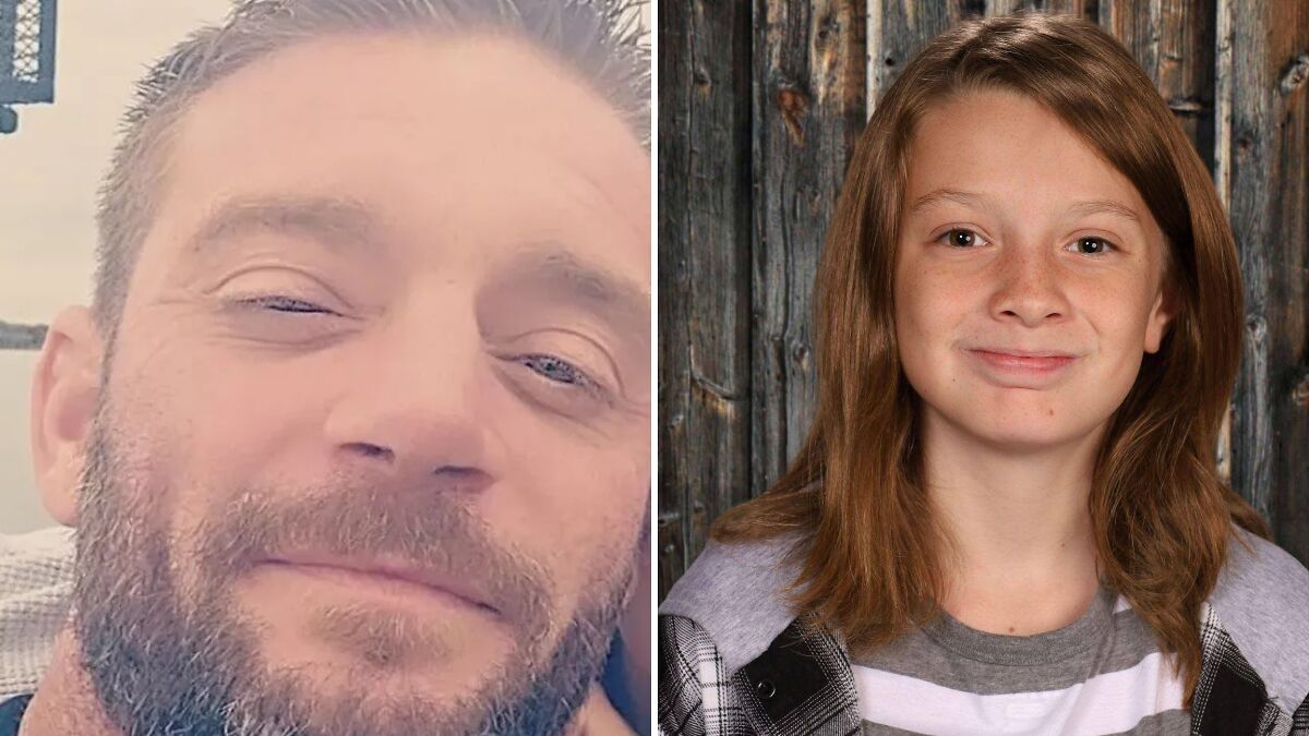 Man with short hair and beard next to a smiling child with long hair, related to dad faces new charge shooting son case