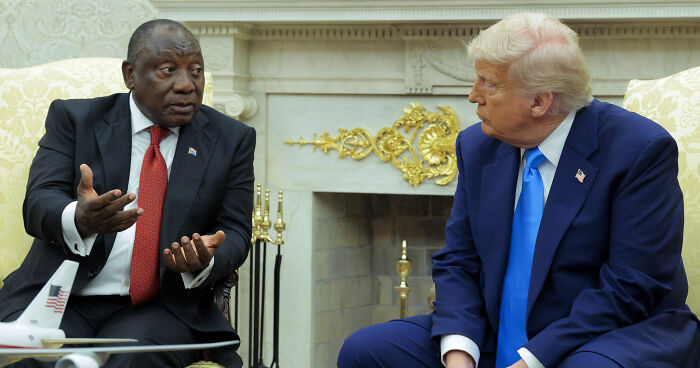 “Turn The Lights Down”: Trump Shames South African President, Plays “White Genocide” Video